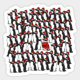 Awkward Christmas Party for Santa Penguins Sticker